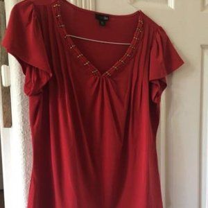 East 5th orange short sleeve top PL